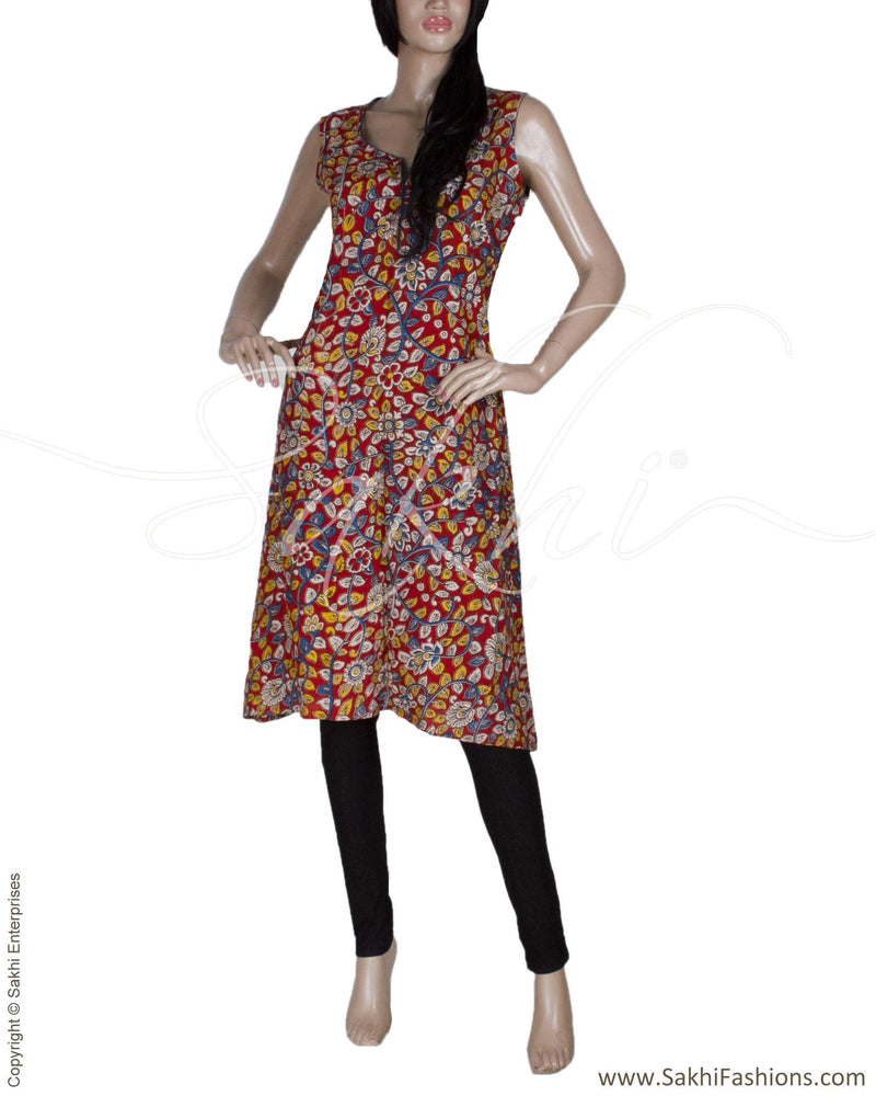 RTQ-13898 - Maroon & Multi Pure Cotton Top