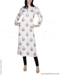 RTQ-14424 - White & Gold Pure Cotton Top