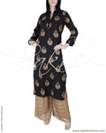 RTQ-15570 - Black & Gold Pure Cotton Top