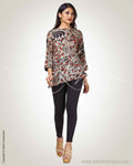 RTQ-17782 - Black & Multi Silk & Cotton Top