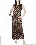 RTQ-20205 - Black & Multi Silk & Cotton Top