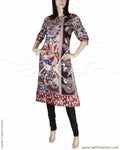 RTQ-20243 - Blue & Multi Silk & Cotton Kurtha