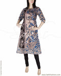 RTQ-20246 - Blue & Multi Silk & Cotton Kurtha