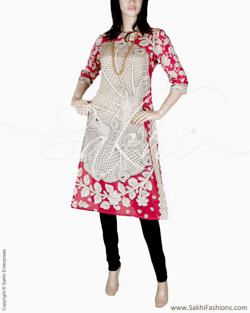 RTQ-20251 - Pink & Multi Silk & Cotton Kurtha