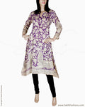 RTQ-20258 - Purple & Multi Silk & Cotton Kurtha