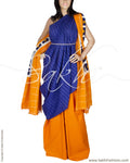 RTQ-2523 - Blue & Mustard Pure Cotton Duppatta