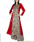RTQ-3077 - Black & Red Pure Silk Kurtha