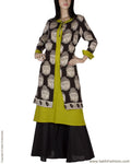 RTQ-3262 - Black & Beige Silk & Cotton Jacket