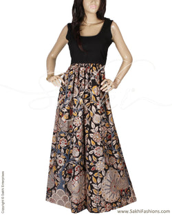 RTQ-5552 - Black & Multi Pure Cotton Dress