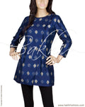 RTQ-5924 - Blue & Grey Pure Silk Jacket