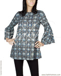 RTQ-5925 - Blue & Grey Pure Cotton Kurtha