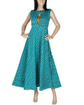 RTQ-850 - Green & Multi Pure Cotton Dress