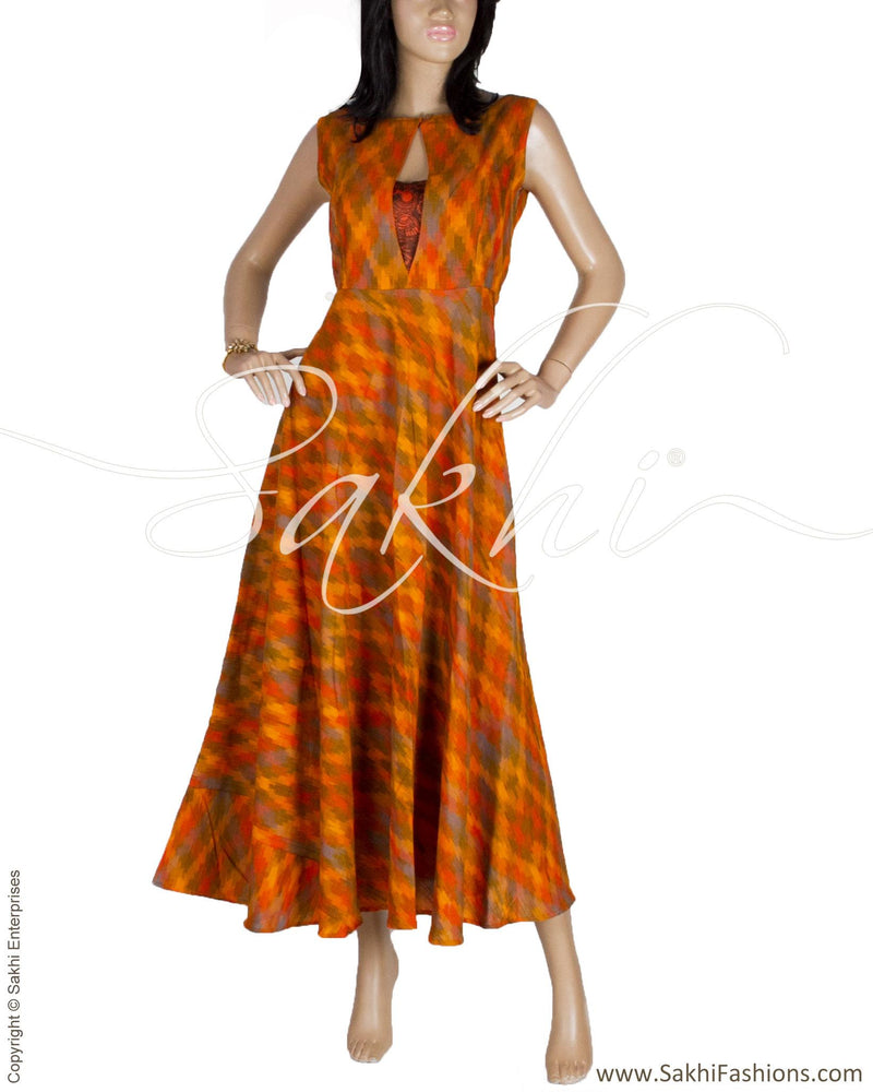 RTQ-857 - Mustard & Multi Pure Cotton Dress