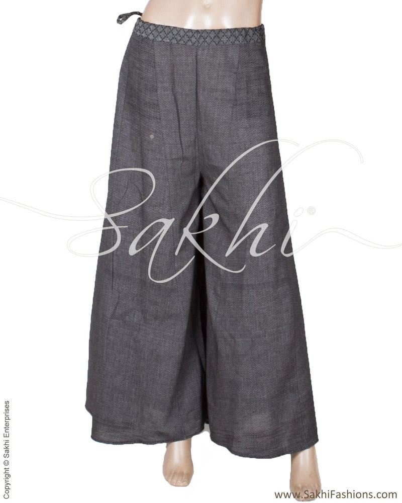 RTQ-860 - Grey & Black Pure Cotton Pallazzo