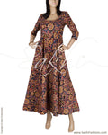 RTQ-9232 - Black & Multi Pure cotton Dress