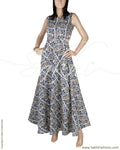 RTQ-9517 - Black & Multi Pure Cotton Dress