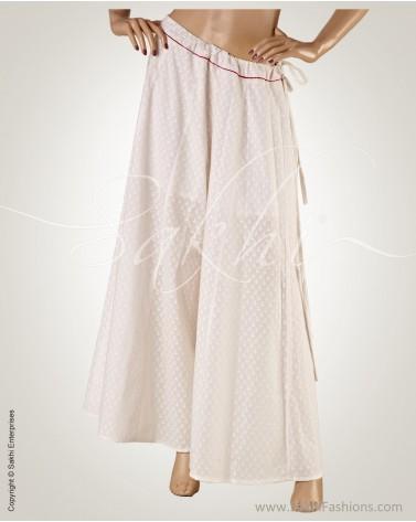 RZO-12090 - White Pure Cotton Palazzo