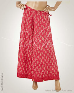 RZO-14595 - Pink & White Pure Cotton Palazzo