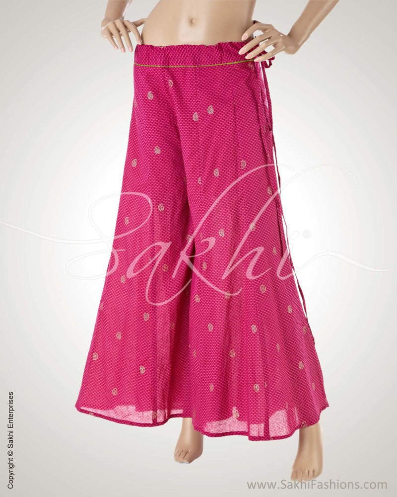 RZO-18259 - Pink Pure Cotton Palazzo