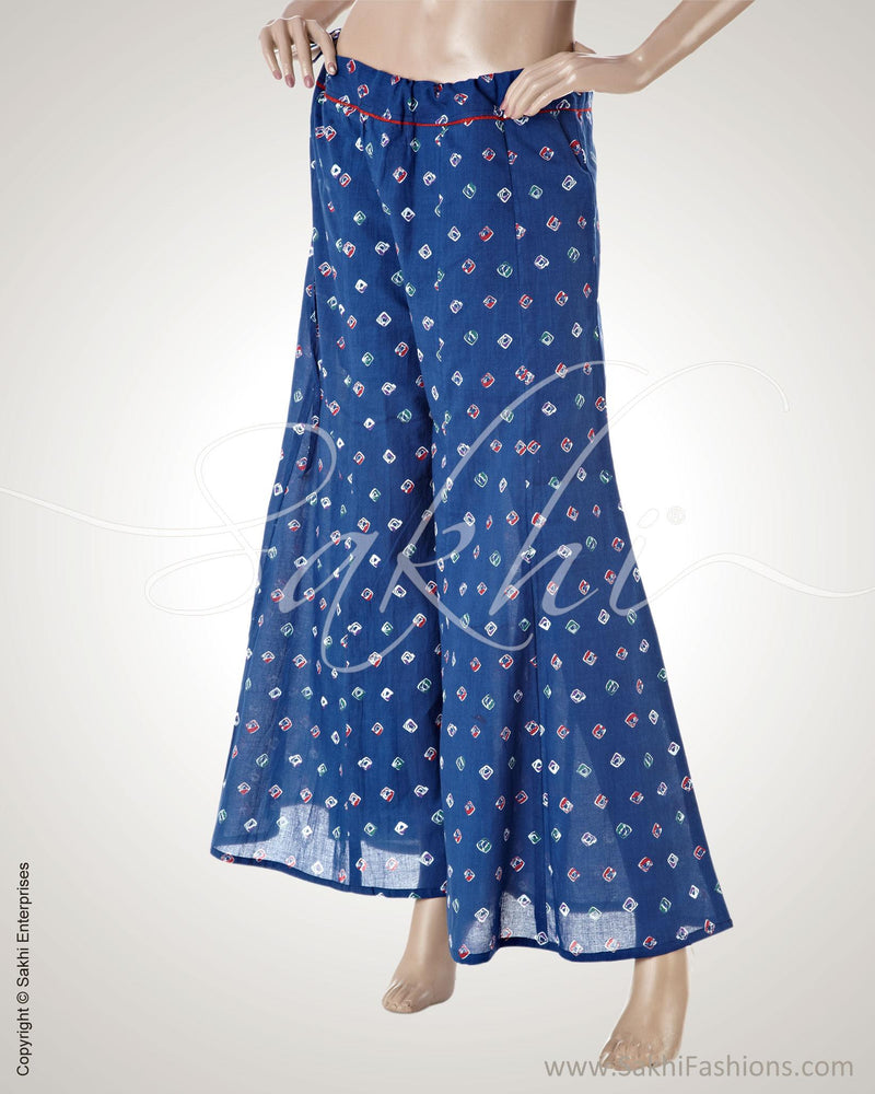 RZO-18283 - Blue Pure Cotton Palazzo