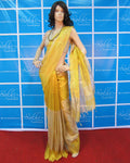 SAO-16661 - Yellow & Beige Pure Silk Saree