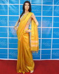 SAO-16662 - Yellow & Beige Pure Silk Saree