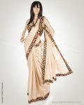 SN-AC8 Beige & Multi colour Pure Tussar Silk Saree