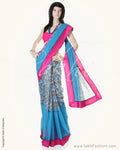SN-BA6 Blue & Pink Supernet Saree