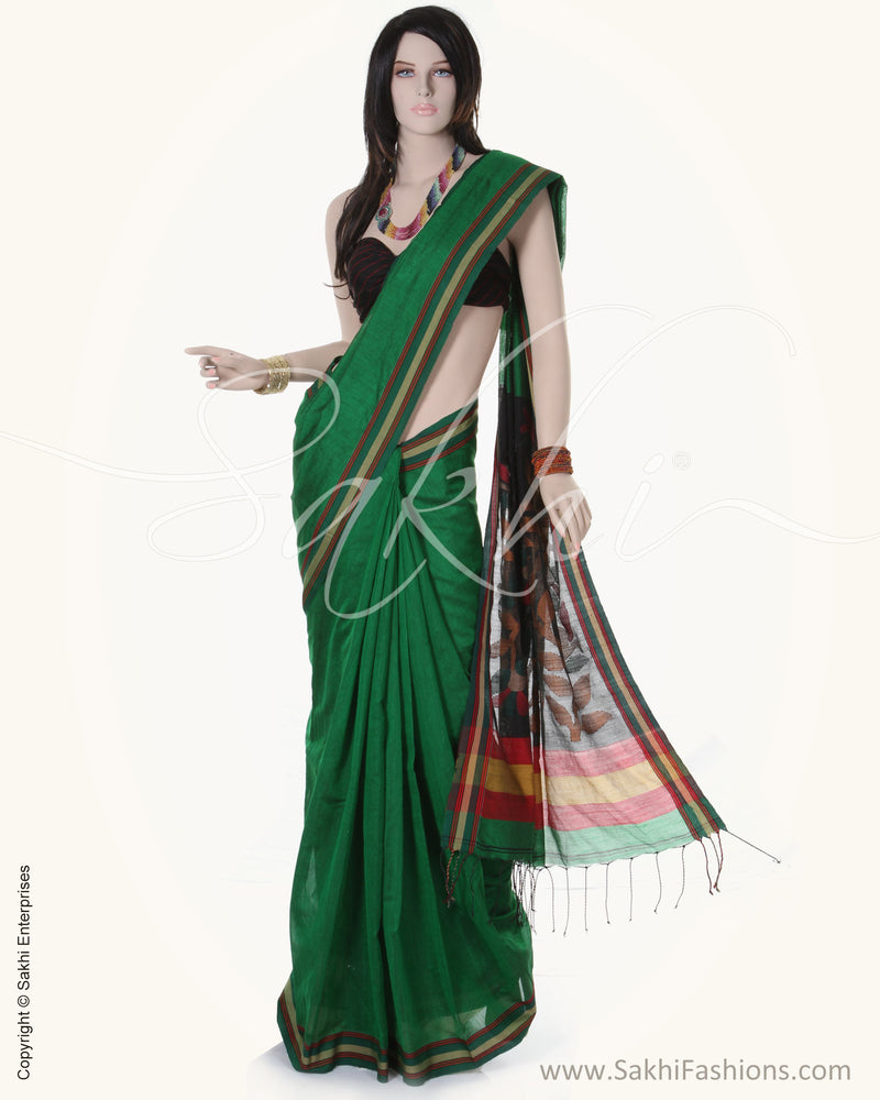 SN-DA4 Green & Black Woven wonder Saree