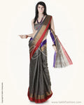 SN-DA9 Grey  & Violet Woven Wonder Saree