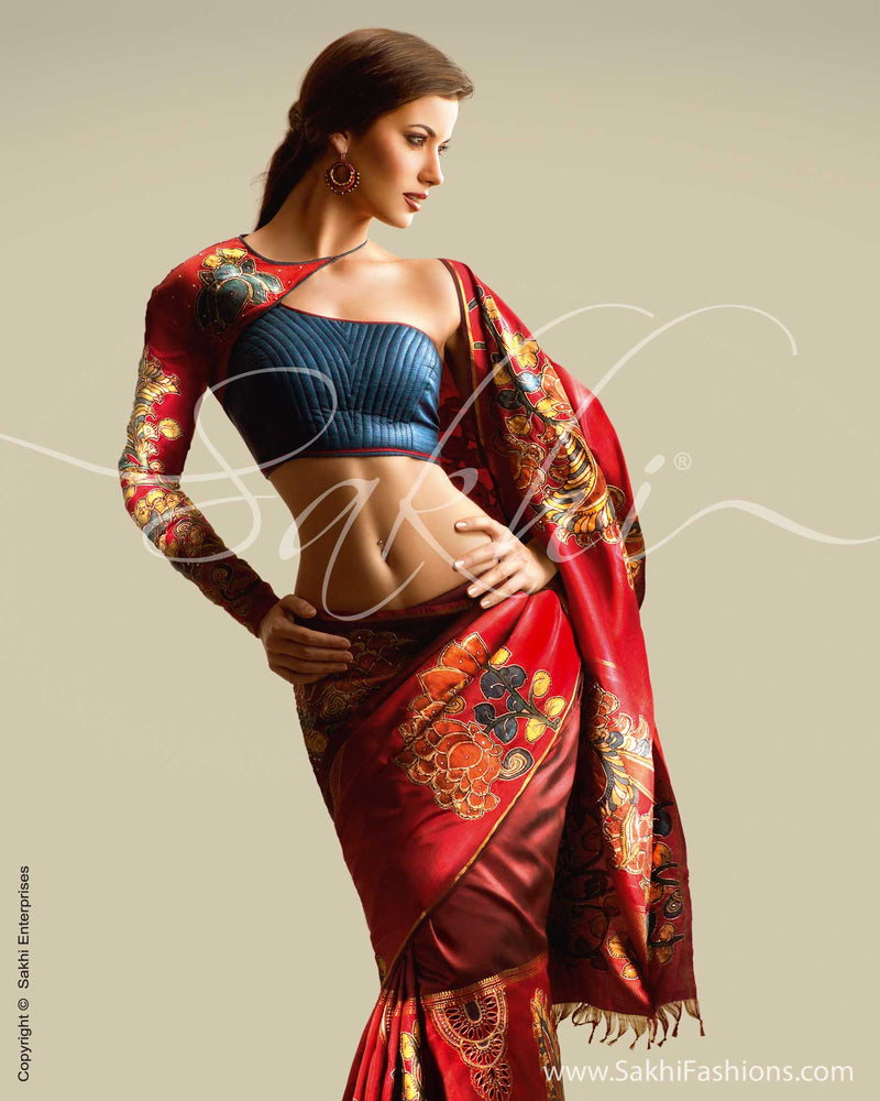 SR-0020 - Maroon & Red Kanchivaram Silk Saree
