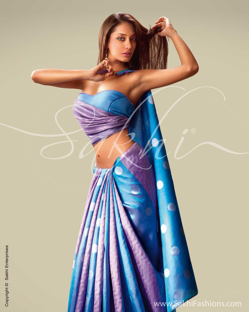 SR-0021 Blue & Lilac Kanchi Saree