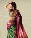 SR-0026 Violet Green Kanchi Sari