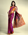 SR-0048 Violet & Mustard Silk Saree