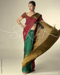SR-0057 Mustard & Maroon Kanchivaram Silk Saree