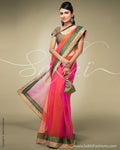 SR-0078 Peach Organza Saree