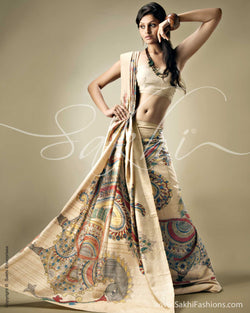 SR-0099 Kalamkari Tussar Sari