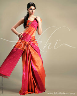 SR-0112 Pink Orange Kanchi Sari