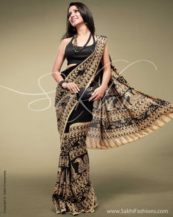 SR-0145 Black Georgette Saree