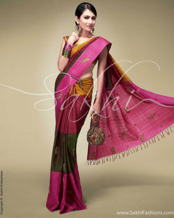 SR-0152 Pink & Green Kanchivaram Silk Saree