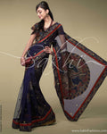 SR-0161 Blue & Red Banarasi Net Saree