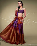 SR-0166 Purple Maroon Kanch Silk Saree