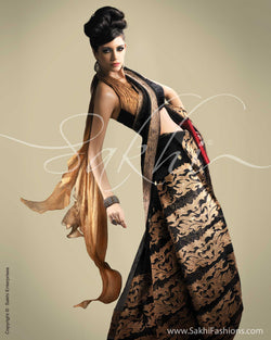 SR-0178 Black Banarasi Sari