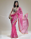SR-0198 Pink & Silver Kota Silk Saree