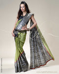 SR-0214 Green Tussar Sari