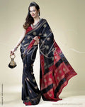 SR-0216 Black & Red Crepe Saree