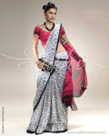 SR-0228 Pink & White Georgette Saree