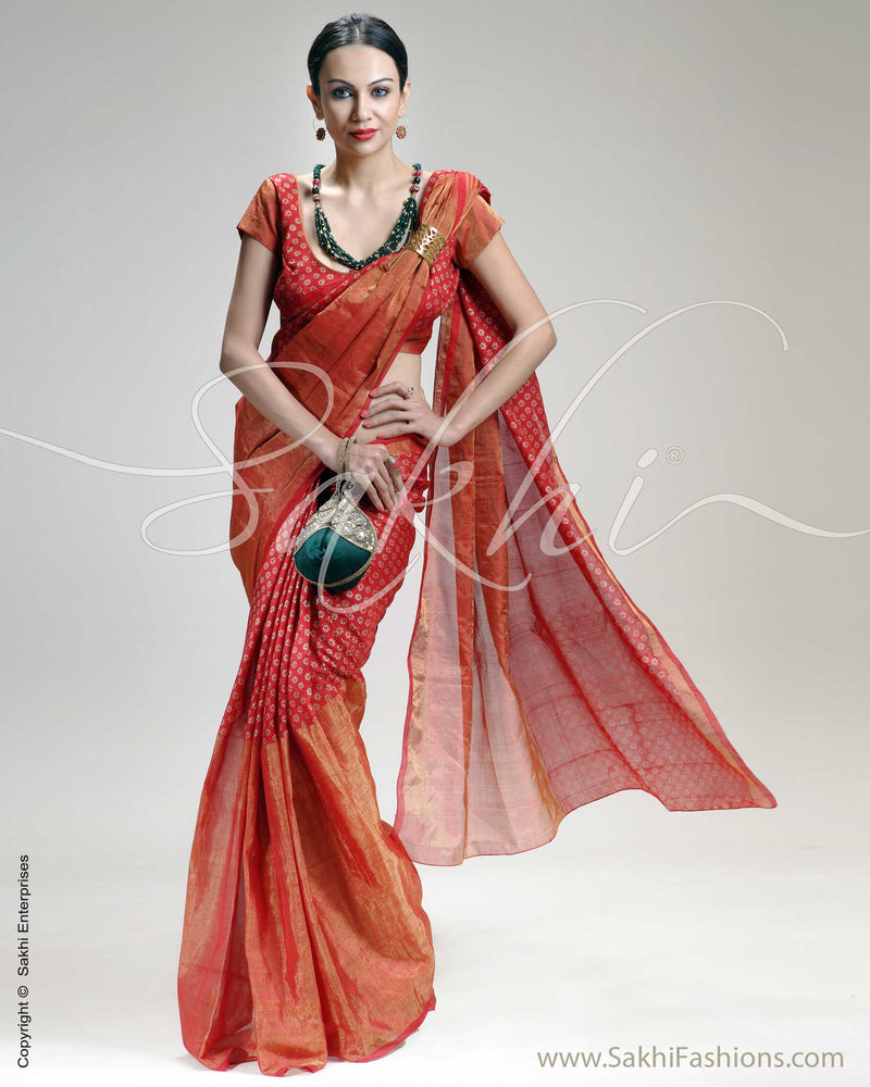 SR-0235 Red & Gold Uppada Sillk Saree