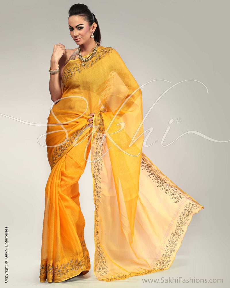 SR-0251 Yellow Kota Silk Saree