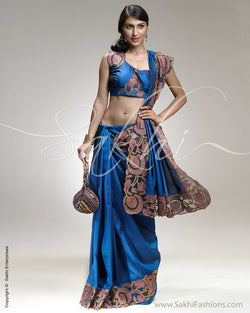 SR-0269 Blue Kanchi Cutwork